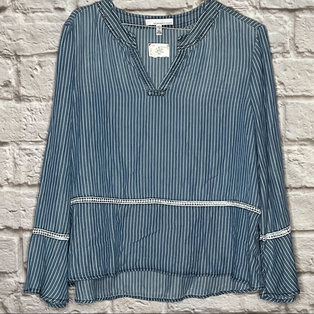 NWT Fourteenth Place Striped Top Women's Plus‎ Juniors Size XXL